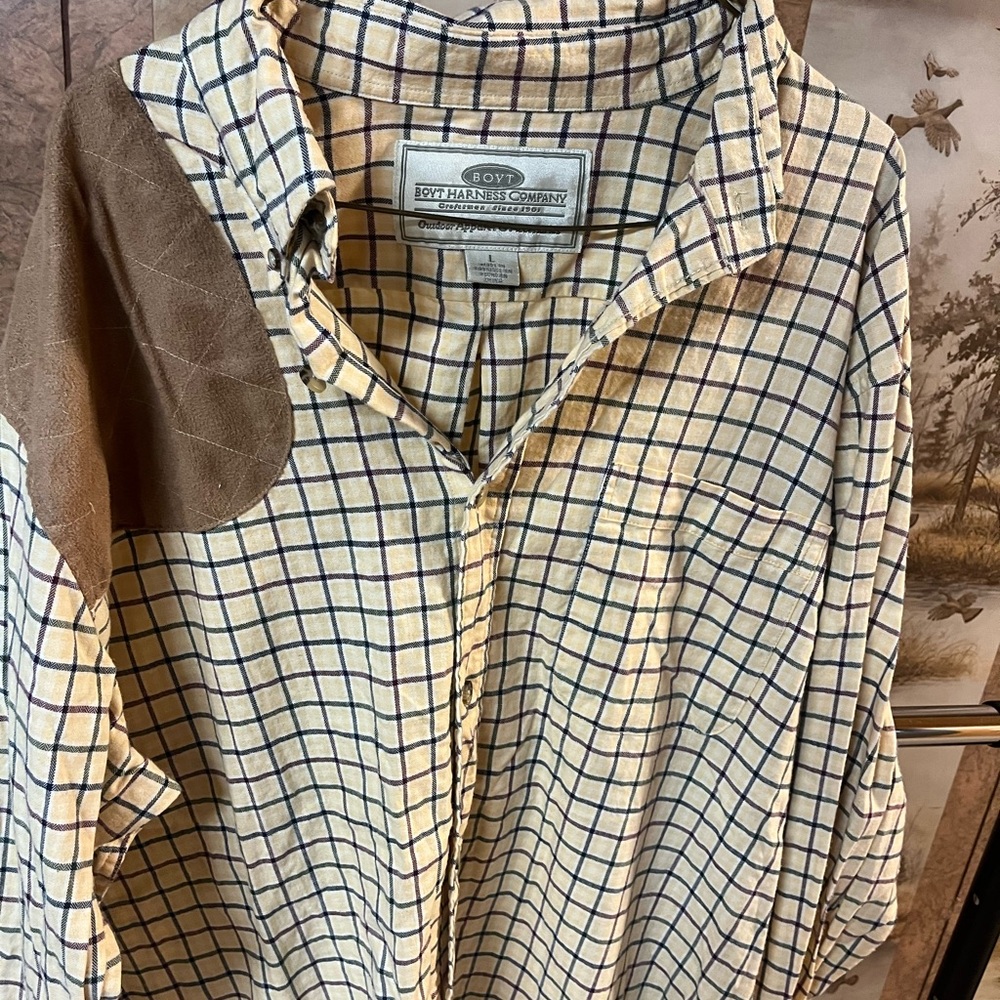 Men's Checkered Shirt - Blue and Cream
